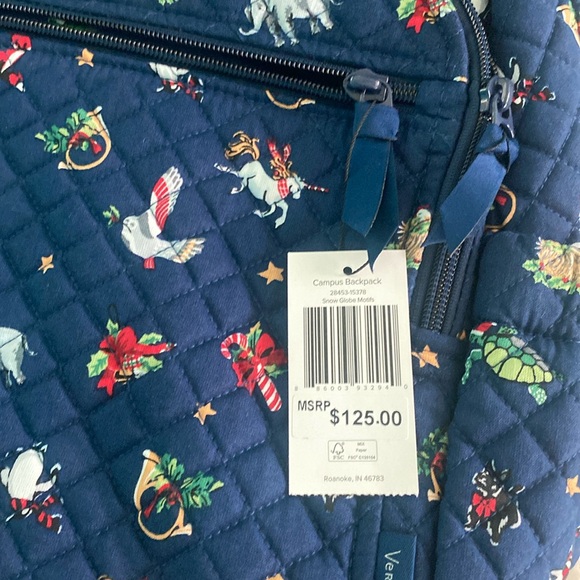 ?❄️Vera Bradley Campus Backpack, Holiday “ Snow Globe Motifs” main image 2